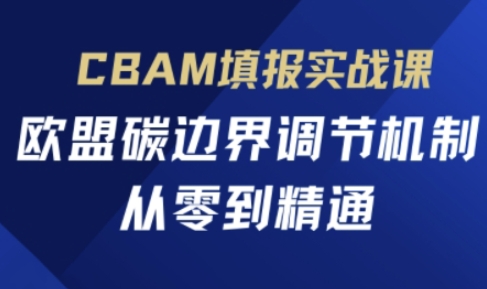 CBAM填报实战课，欧盟碳边界调节机制，从零到精通 - 冒泡网赚
