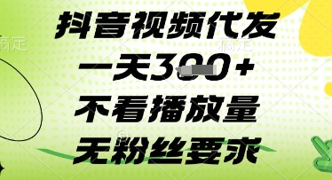 抖音视频代发一天3张+，不看播放量，无粉丝要求 - 冒泡网赚
