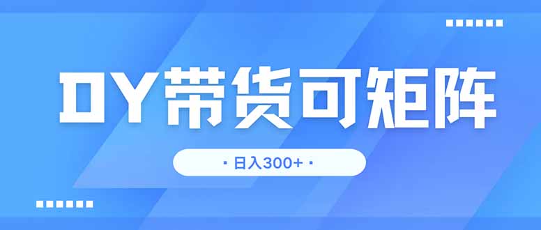 DY带货，日入300＋矩阵无上限 - 中创网