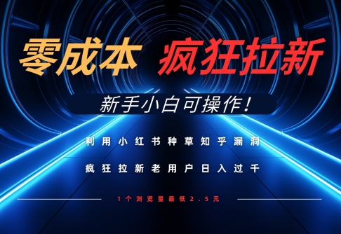 利用小红书种草知乎漏洞，零成本疯狂拉新日入数张，新手小白可操作 - 冒泡网赚