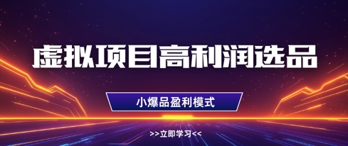 虚拟项目高利润选品方法，做好单店利润1W+，可多店倍增利润 - 冒泡网赚