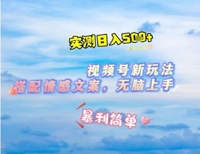 微信视频号最新玩法，表情包搭配情感文案，2分钟一条原创作品，简单好上手，轻松日入几张 - 冒泡网赚