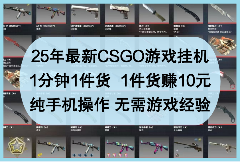 25年最新CSGO游戏挂机，1分钟1件货，1件货赚10元，纯手机操作，无需游戏经验 - 福缘创业网