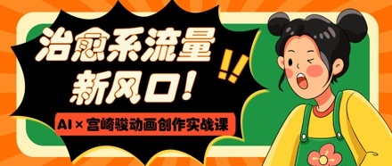 治愈系流量新风口，AI+宫崎骏动画创作实战课，从0到1打造爆款视频 - 冒泡网赚
