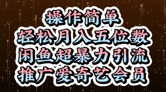 闲鱼超暴力引流推广爱奇艺会员，操作简单，轻松月入5位数 - 冒泡网赚