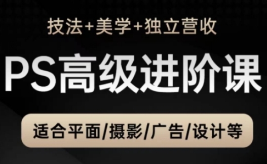 PS高级后期进阶课（技法+美学+独立营收），适合平面摄影广告设计等 - 冒泡网赚