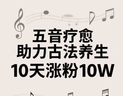 古法五音养生教程，五音疗愈的视频的制作方法，2-4小时就能学会，作者10天涨粉10W - 冒泡网赚