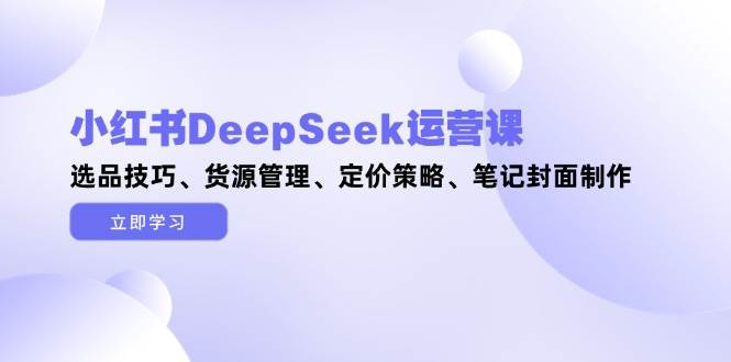 小红书DeepSeek运营课，选品技巧、货源管理、定价策略、笔记封面制作 - 福缘创业网