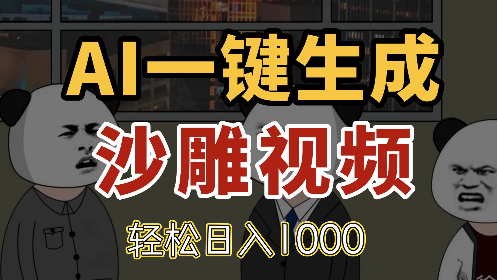 AI一键生成沙雕视频，一条视频千万播放，轻松日入1000 - 中创网
