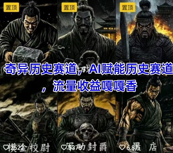 抖音奇异历史赛道，AI赋能历史赛道，流量收益嘎嘎香，狂撸伙伴计划 - 冒泡网赚