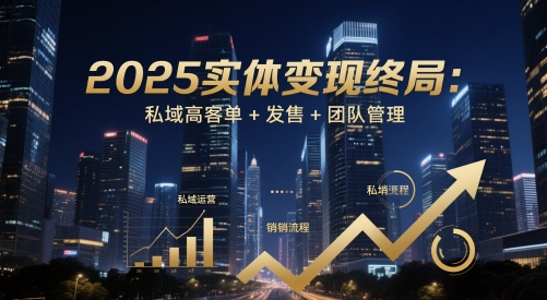 2025实体变现终局：私域高客单+发售+团队管理 - 冒泡网赚