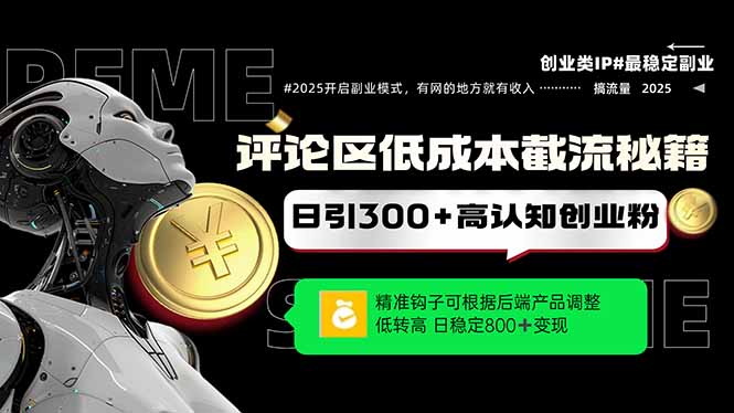 评论区低成本引流秘籍，精准钩子直击用户，单账号日增300+创业粉，日稳... - 中创网