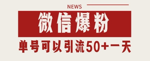 微信爆粉，私域暴力引流打法日引千粉 单号日进50+ - 冒泡网赚