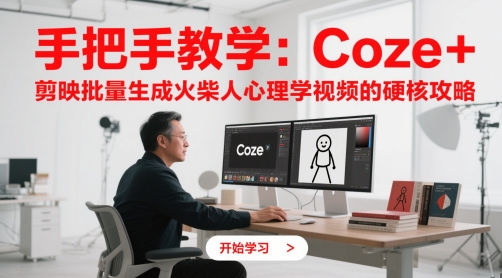 手把手教学：Coze + 剪映批量生成火柴人心理学视频的硬核攻略 - 冒泡网赚