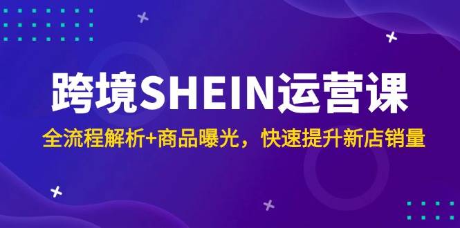 跨境SHEIN运营课,全流程解析+商品曝光,快速提升新店销量-紫橙网创项目网