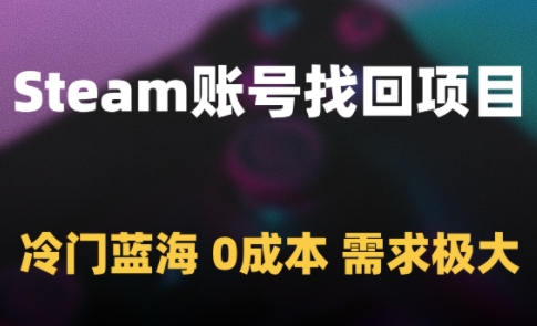 Steam账号找回项目，冷门蓝海，0成本，需求极大 - 冒泡网赚