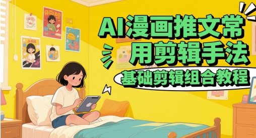 AI漫画推文常用剪辑手法，基础剪辑组合教程 - 冒泡网赚