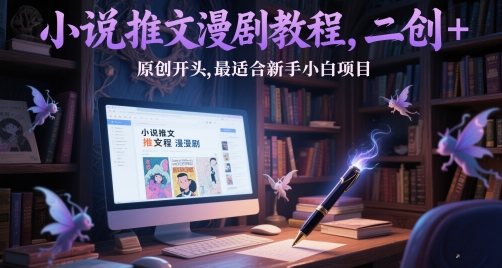 小说推文漫剧教程，二创+原创开头，最适合新手小白项目 - 冒泡网赚