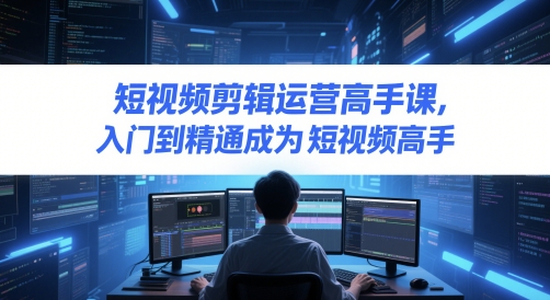 短视频剪辑运营高手课，入门到精通成为短视频高手 - 冒泡网赚