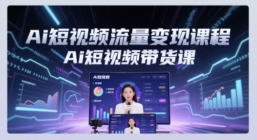 Ai短视频流量变现课程，Ai短视频带货课 - 冒泡网赚