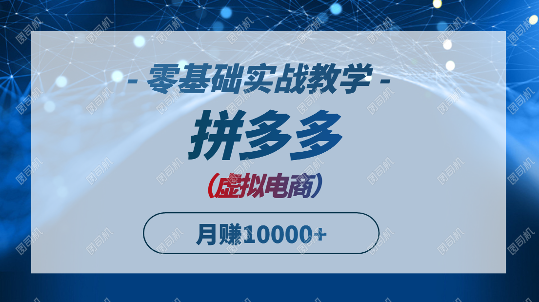 拼多多虚拟电商，零基础实战教学，快速打爆商品，新手也能月入10000+ - 中创网