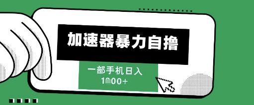 205新风口，加速器暴力自撸，单机日入1k+ - 冒泡网赚
