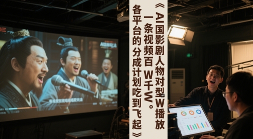 AI三国影视剧人物对口型唱歌玩法，一条视频百W千W播放，各平台的分成计划吃到飞起 - 冒泡网赚
