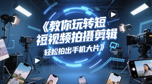 教你玩转短视频拍摄剪辑，轻松拍出手机大片 - 冒泡网赚