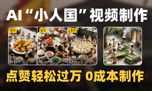 爆款1000W+播放微缩景观迷你小人国AI视频0成本制作全流程教学 - 冒泡网赚