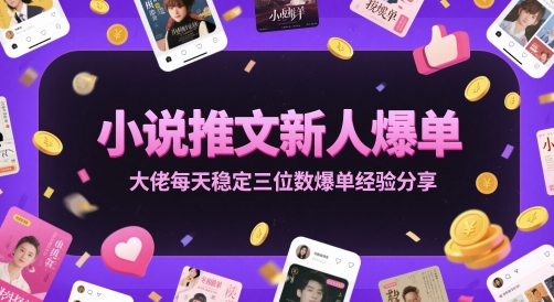 小说推文新人爆单大佬每天稳定三位数爆单经验分享 - 冒泡网赚