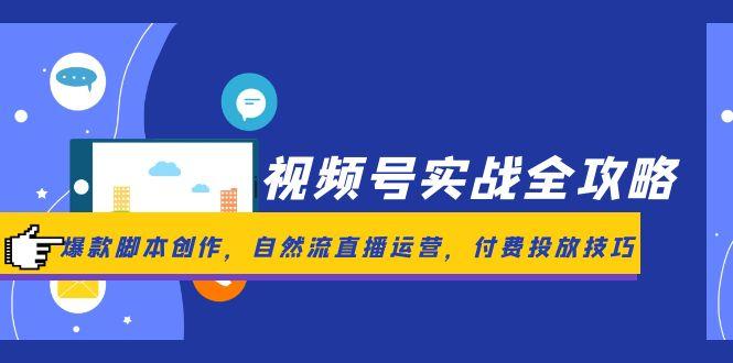 视频号实战全攻略，爆款脚本创作，自然流直播运营，付费投放技巧 - 中创网