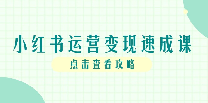 小红书运营变现速成课，账号搭建到暴力起号，个人IP全流程指南 - 中创网