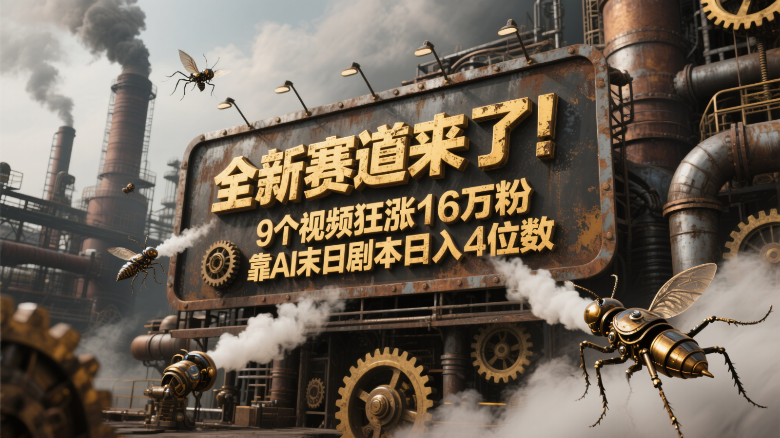 全新赛道来了！9个视频狂涨16万粉，靠AI末日剧本日入4位数，评论区爆肝追更！ - 福缘创业网