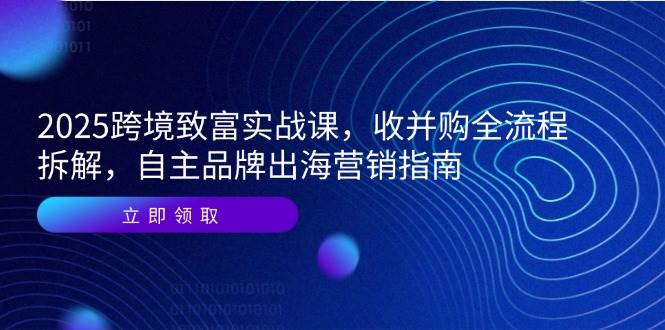2025跨境致富实战课，收并购全流程拆解，自主品牌出海营销指南 - 福缘创业网