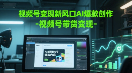 视频号变现新风口AI爆款创作-视频号带货变现 - 冒泡网赚