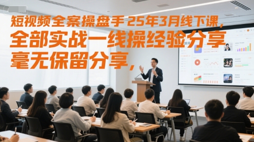 短视频全案操盘手25年3月线下课，全部实战一线操盘手经验分享，毫无保留分享，全是干货 - 冒泡网赚