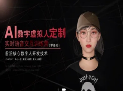 AI数字虚拟人定制，实时语音交互训练营（零基础），前沿核心数字人开发技术 - 冒泡网赚