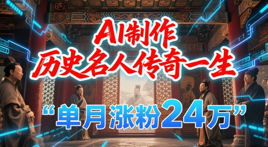 暴力起号！用AI制作历史名人传奇一生，单月涨粉24W，涨粉+变现赛道黑马来了 - 冒泡网赚