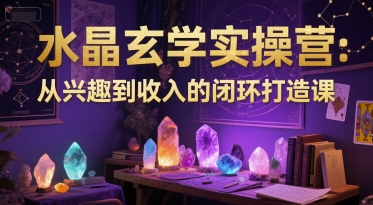 水晶玄学实操营：从兴趣到收入的闭环打造课 - 冒泡网赚