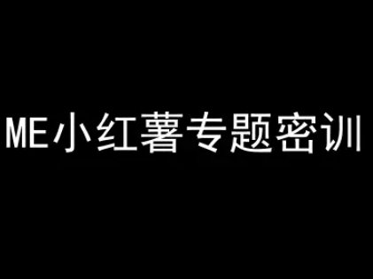 ME小红薯专题密训-小红书电商教程 - 冒泡网赚