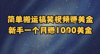 简单搬运搞笑视频挣美金，新手一个月入1k美金 - 冒泡网赚