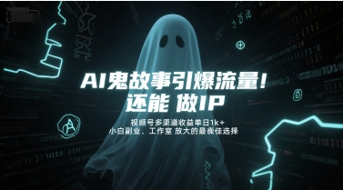 AI鬼故事引爆流量，还能做IP，视频号多渠道收益单日1k+，小白副业、工作室放大的最佳选择 - 冒泡网赚