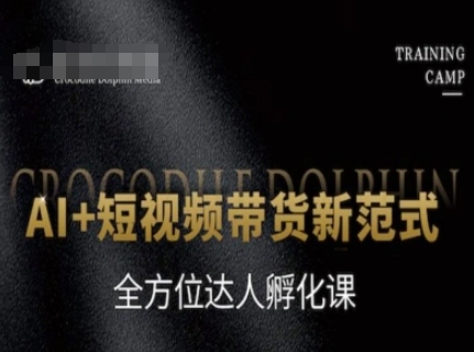 AI+短视频带货新范式，全方位达人孵化课 - 冒泡网赚