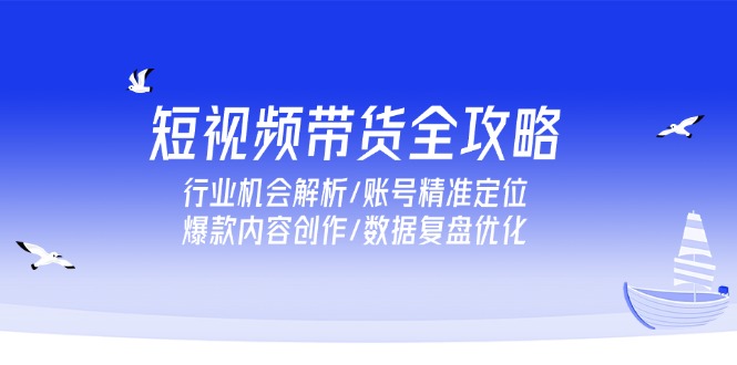 短视频带货全攻略，行业机会解析/账号精准定位/爆款内容创作/数据复盘优化 - 中创网