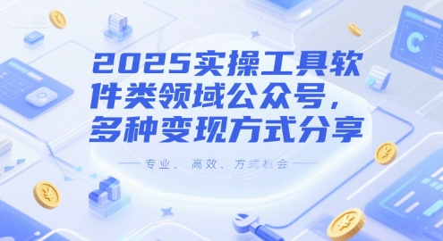 2025实操工具软件类领域公众号，多种变现方式分享 - 冒泡网赚