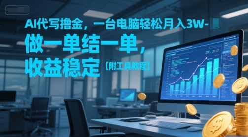 AI代写撸金，一台电脑轻松月入1-3W，做一单结一单，收益稳定【附工具教程】 - 冒泡网赚