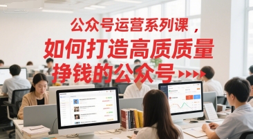 公众号运营系列课，如何打造高质量挣钱的公众号 - 冒泡网赚