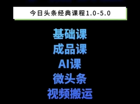 头条图文课1-5期教你头条图文写作、微头条、视频搬运变现，适合新手快速起号玩法 - 冒泡网赚