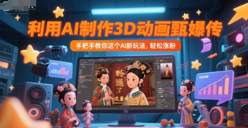 利用AI制作3D动画甄嬛传，流量爆了，手把手教你这个AI新玩法，轻松涨粉 - 冒泡网赚