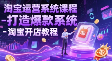 淘宝运营系统课程-打造爆款系统-淘宝开店教程 - 冒泡网赚